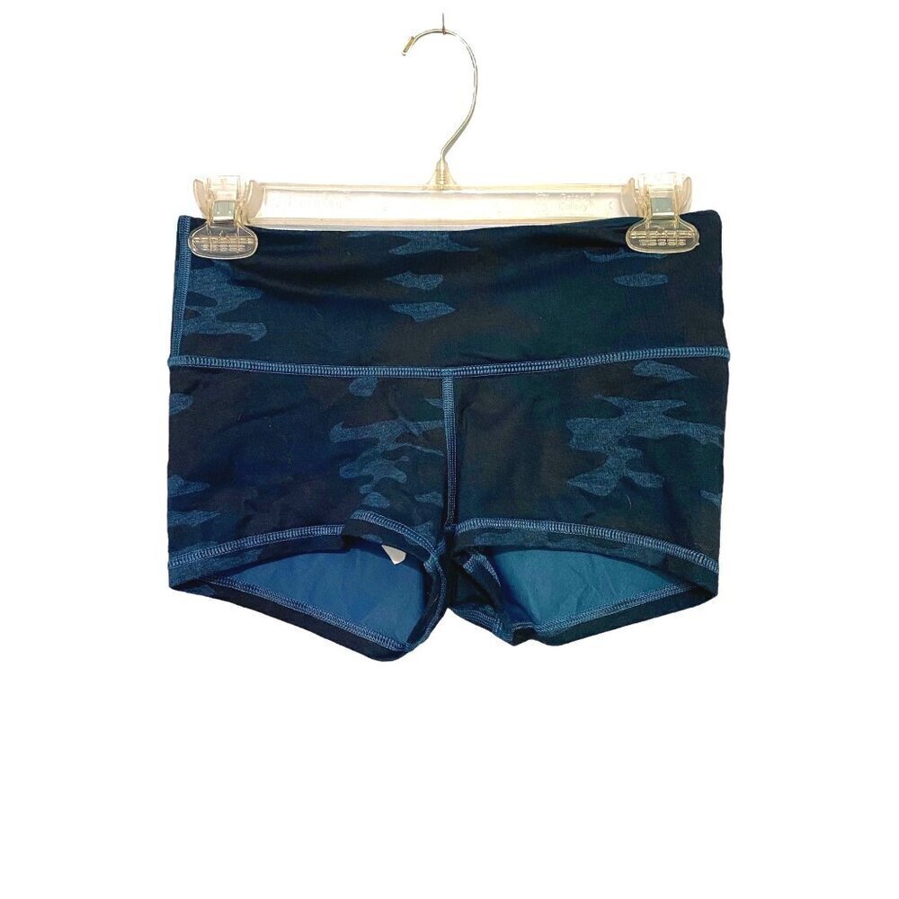 Lululemon Athletic Shorts Blue Camo Front‎ Waistband Pocket Women’s Size 4